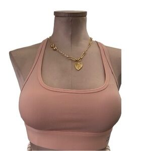 Lorna Jane Pink Criss Cross Sports Bra Sz XS